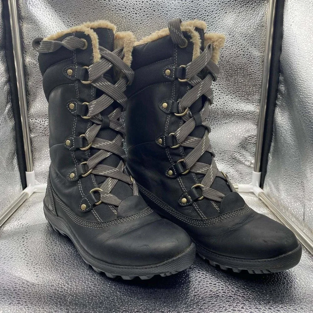 Timberland Mount Hope Waterproof Winter Snow Boots‎ Womens 7.5M Black Leather